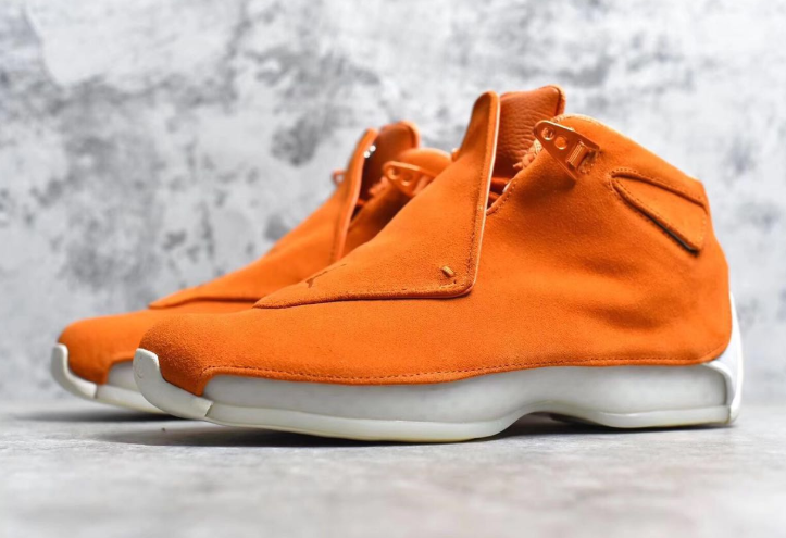 New Air Jordan 18 Orange Suede Shoes